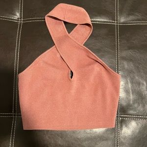 Boutique blush pink sweater ribbed tank